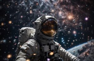 Um astronauta no espaço sideral