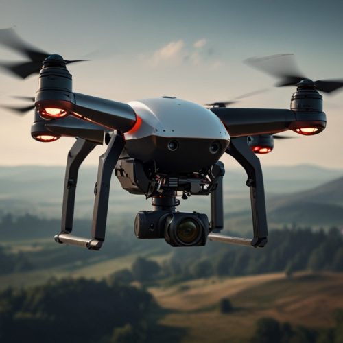 Uma imagem de um drone voando