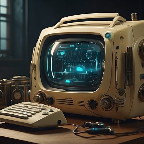 Um computador antigo futurista