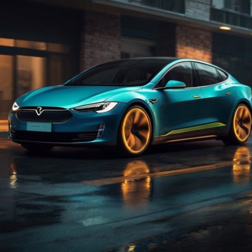 Uma imagem representando um carro elétrico