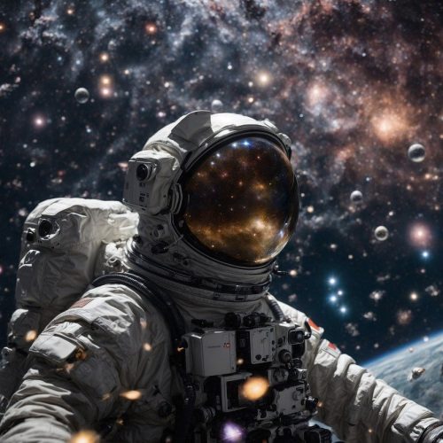 Um astronauta no espaço sideral